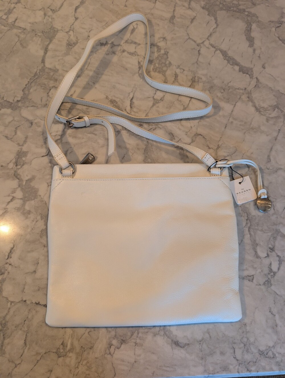 Skagen White Leather Crossbody Purse